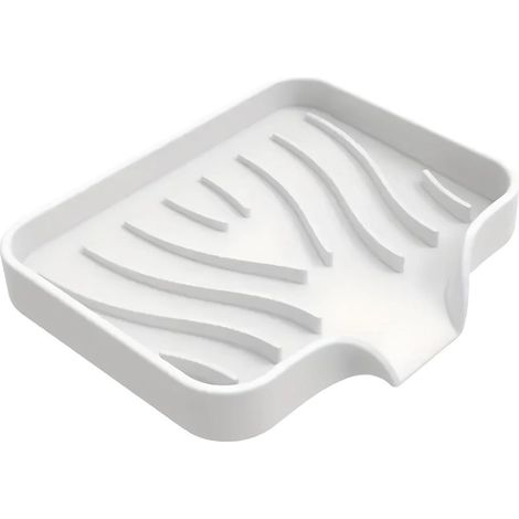 Porte-Savon en Silicone de Haute Qualité - Design Anti-dérapant et Drainant(Blanc) (1/5)