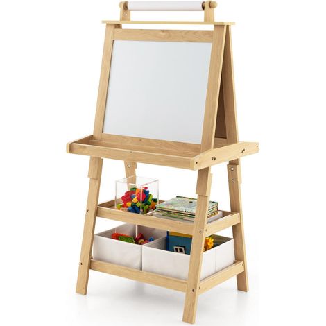 Double face, plus de créativité avec ce chevalet enfant 3 en 1 pour dessin, peinture et salle de jeux (1/5)