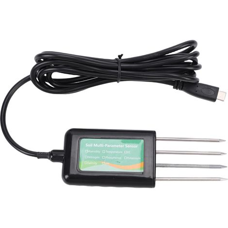 Capteur NPK Sol 8 en 1 IP68 Étanche Testeur pH EC Température Humidité Nutriments pour Jardin Ferme Vergers Connecté USB-C (1/5)