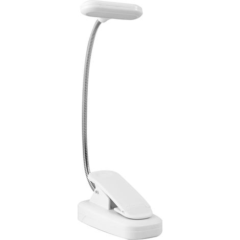 Lampe de table/bureau à pince, 5 LED, 4,5 V, flexible et pliable, alimentée par 3 piles AAA. Idéale pour la maison, le bureau et les étudiants. (1/5)