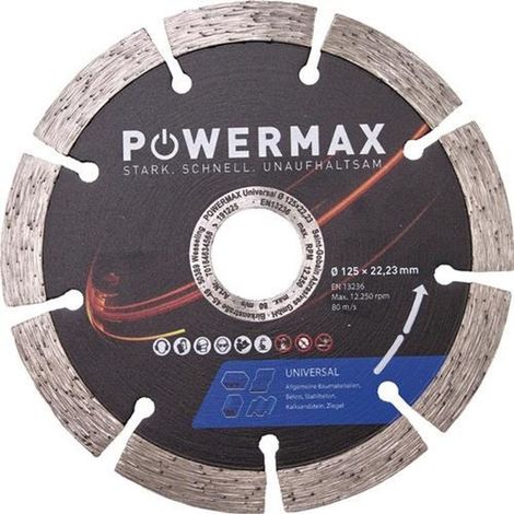 POWERMAX Diamanttrennscheibe PowerMax Universal Ø 125 mm Bohrung 22.23 mmSegmentbreite 2,2 mm Segmenthöhe 10 mm (1/2)
