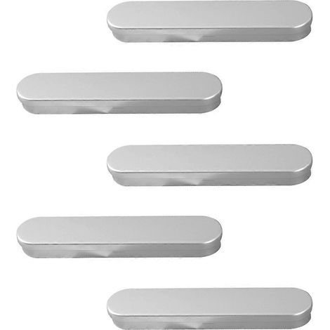 Set mit 5 rechteckigen Stifteetuis aus Weißblech, Metall-Stifteetuis – 17,8 x 3,7 cm – Silber (1/3)