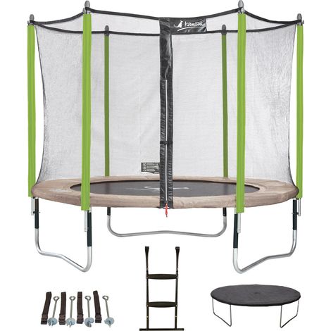 Trampoline KANGUI - JUMPI Ø 300‑305 cm – Enfant – Rebond Optimal – Échelle, Bâche & Kit Ancrage – Garantie 5 ans