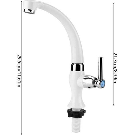 Rubinetto da cucina, rubinetto singolo per acqua fredda, rubinetto monocomando per lavello da cucina, miscelatore da cucina in ABS resistente, attacco filettato G1/2 (1/3)