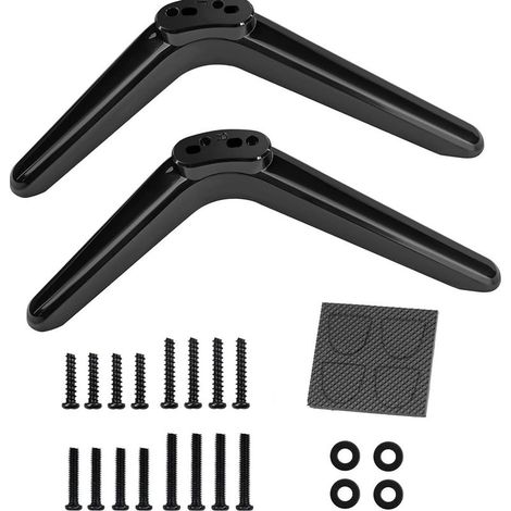 Support de meuble TV, support de table universel pour téléviseurs à écran plat plasma LCD LED de 32 à 55 pouces, pieds de téléviseur, supporte jusqu'à 88 lb, max. 800 x 500 mm, base de téléviseur régl (1/5)