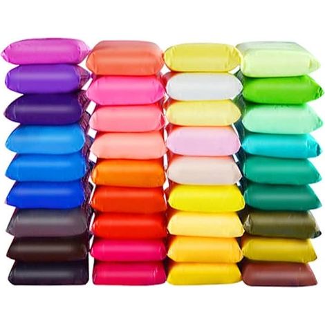 Pâte à modeler autodurcissante, 24 couleurs, ultra-légère, magique et non toxique, kit de modelage pour enfants (outils inclus), cadeau idéal pour les enfants. (1/5)