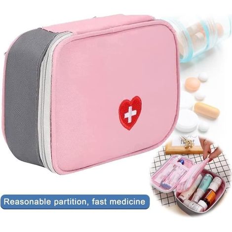 Trousse de Secours,sac à médicaments à main carré,Sac d'urgence Vide,trousse de premiers secours de voyage,Mini Trousse de soins,1pc (1/4)