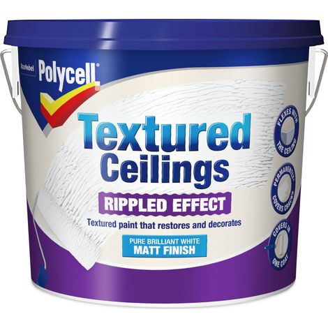 Polycell Textured Ceilings Ripple Effect - Matt - 5 Litres