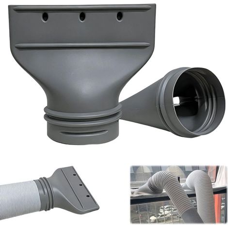13/15cm Raccord Plat pour Tuyau D'Échappement, Connector for Mobile Air Conditioning, Adaptateur De Fenêtre Pour Tuyau D'Évacuation, Pour Solutions de Climatisation et D'Échappement, Gris (1/5)