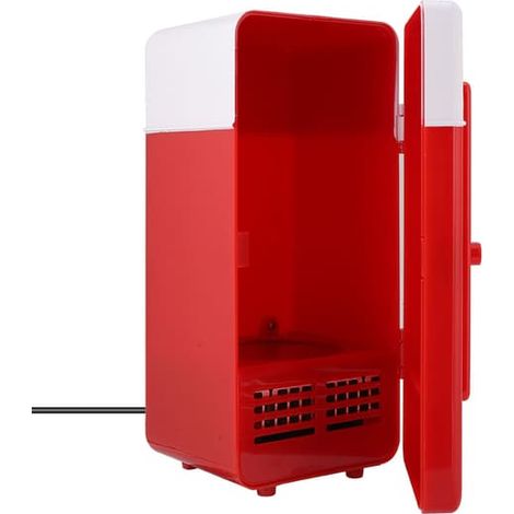 Mini réfrigérateur USB rouge pour 6 canettes, chauffe-boissons et refroidisseur pour PC (1/5)