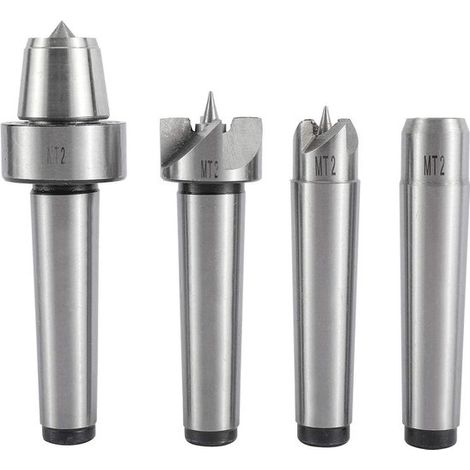 Adecuado para juego de 4 piezas de centros de copa de espuelas de torno MT1/MT2 para máquinas de trabajar la madera (MT2) (1/5)