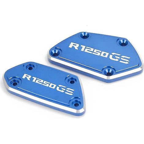 Für BMW R1250GS, R1250 GS, GSA, R 1250GS Adventure, HP - 2022, CNC-gefrästes Aluminium-Paar: Bremsflüssigkeits-/Kraftstoffbehälter-Tankdeckel – Blau