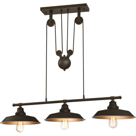 Westinghouse Lighting, 6332540 Lampada a Sospensione per Interni a 3 Luci Island Pulley, Bronzata ad Olio (1/3)