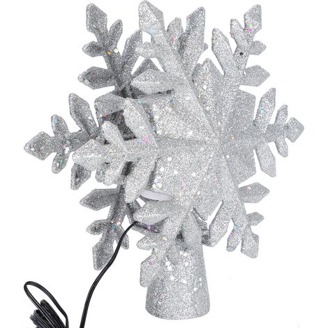 Projecteur de flocons de neige LED argenté pour sapin de Noël, décoration lumineuse rotative effet tempête de neige, prise UE 220 V (1/5)