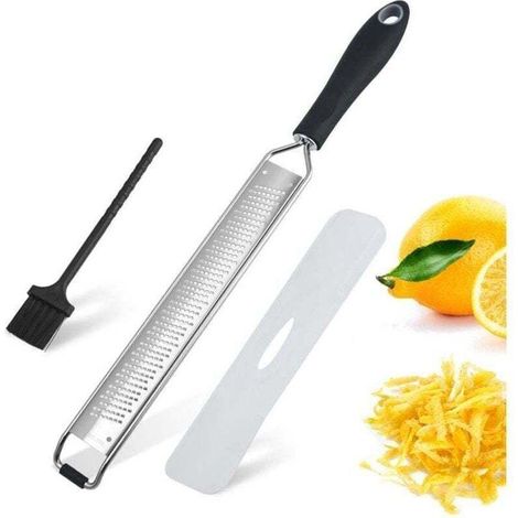 Rallador y extractor de cítricos de acero inoxidable para limón, cítricos y queso - Ergonómico y antideslizante - Rallador de queso multifuncional - Ralladores para jengibre, queso, frutas y otros ali (1/5)