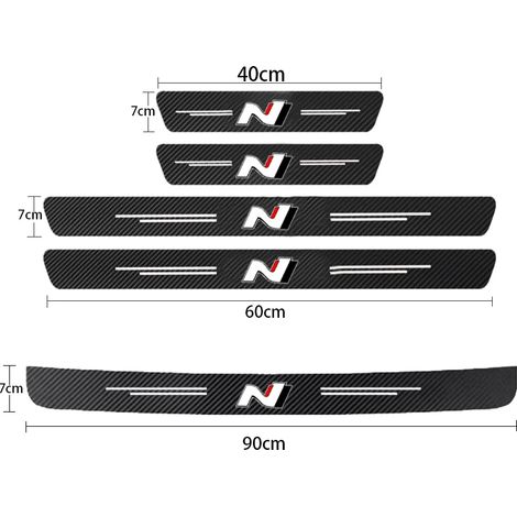 (5 pièces pour N) Autocollants de protection anti-rayures en fibre de carbone pour seuils de porte de voiture Hyundai N LINE i30 i20 Accent Tucson Elantra (1/3)