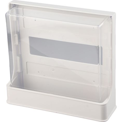 Grande boîte de rangement sous bureau, en plastique autocollant, avec étagère et tiroir dissimulé pour téléphones portables, accessoires et fournitures de bureau, blanche, longueur 23 cm / largeur (1/5)