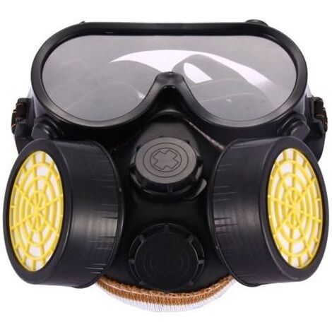 Masque respiratoire anti-poussière à double cartouche, anti-gaz chimique, filtre à peinture avec bote à charbon actif (1/5)