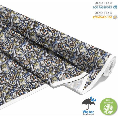 TESSUTI DECORATIVI PER ESTERNI OXFORD - Motivo Sea Graffiti 2 I DX487 (1/5)