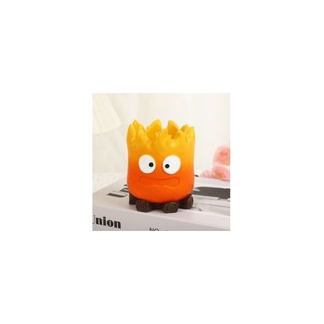 Porte-stylo en forme de flamme de dessin animé, boîte de rangement grande capacité. (1/2)