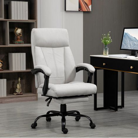 Bürostuhl massierend aus Polyester Hellgrau, 155°-Rückenlehne, 65x74x111-119 cm (1/5)