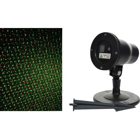 Kaemingk LED Laser Projektor Flocken grün rot 10 x 13.5 x 40 cm Weihnachtslaternen