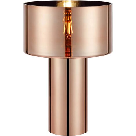 Lampe de table verre rose gold design arrondi E27 décoratif - Markslojd - Corin (1/3)