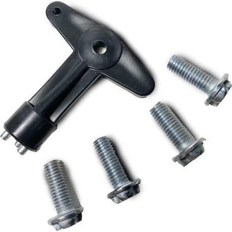 4 vis + clé pour fixation moyeu de jante centre de roue Renault Opel 7700422600