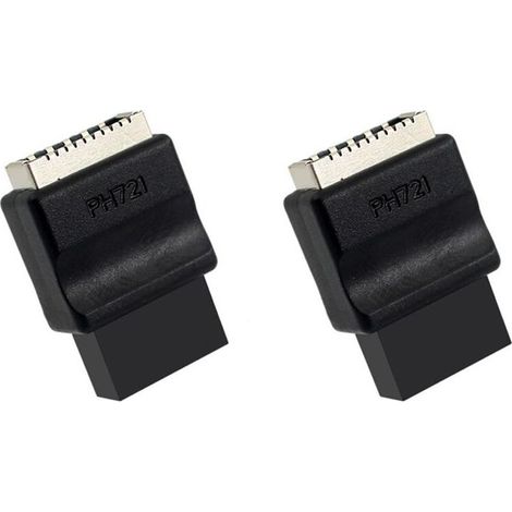Il s'agit d'un adaptateur USB 2.0 9 broches mâle vers femelle Type-E adapté aux connecteurs d'interface Type-E des cartes mères. (1/5)