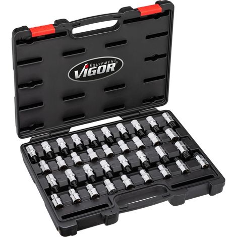 Vigor V2496 - Set di punte per avvitatore, 36 pezzi, 12,5 mm (1/4)