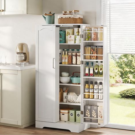 Buffet coloris blanc en MDF 60 x 35 x 128 cm (1/5)