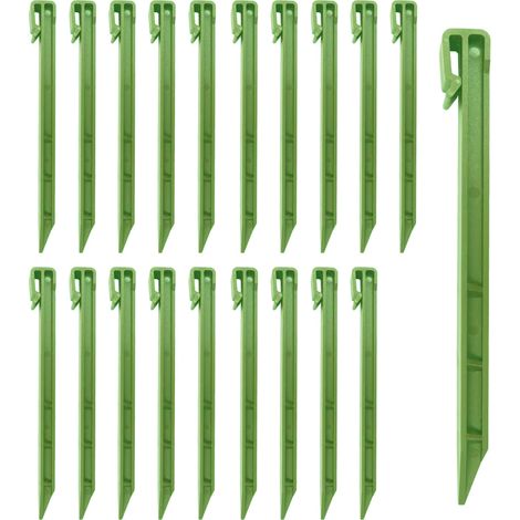 Lot de 20 piquets d'ancrage de Jardin en Plastique très résistants pour Maintenir Le Fond du Filet de Jardin, Vert (1/5)