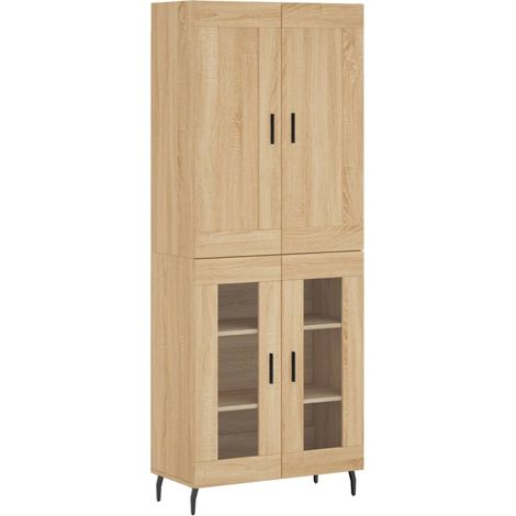 Buffet credenza cassettiera armadio mobile contenitore organizer cucina soggiorno salotto rovere Sonoma alto 69,5 x 34 x 180 cm legno ingegnerizzato marrone 020034167