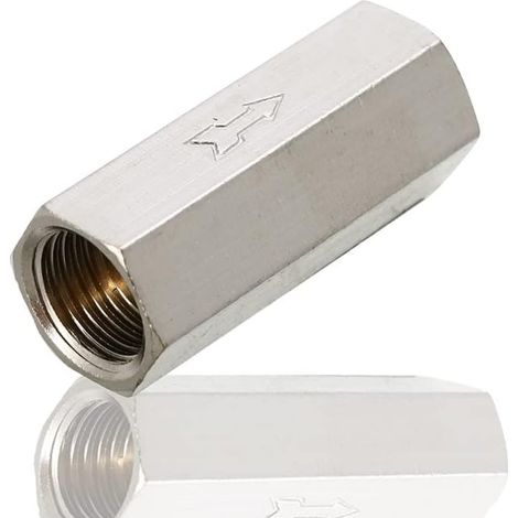 Valve anti-retour hexagonale en laiton pour eau, essence, diesel, huiles (lot de 1) (1/4)