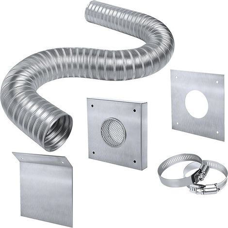 Kit de ventilation pour poêle à granulés, kit d'air externe pour poêle à granulés avec paravent mural, compatible avec les tuyaux de poêle à granulés (1/5)