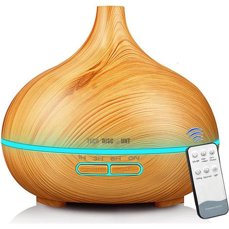 Diffuseur d'huiles essentielles 500ML avec télécommande Humidificateur Portable Brume Arôme LED 7 Couleurs pour Maison, Chambre (1/5)