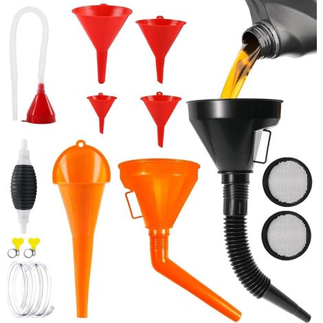 10tlg. Trichter Set mit Pumpe, flexible Einfülltrichter für Auto & Motorrad (1/5)