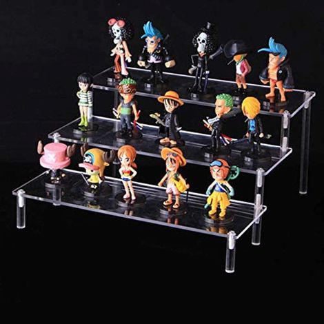 Support d'affichage acrylique - 3 niveaux - 30 x 21 x 14,5 cm - pour figurines, vernis à ongles, cosmétiques, accessoires de décoration (1/5)
