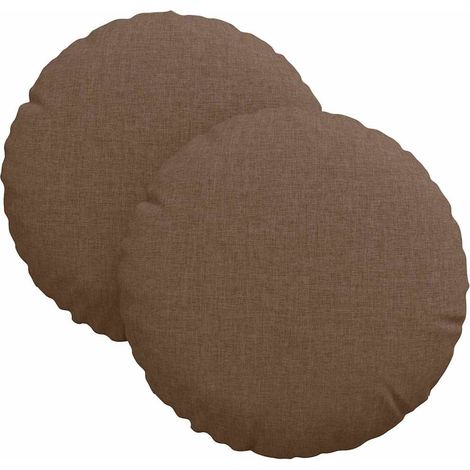 Maison Exclusive - Sitzkissen 2 pcs Braun Ø30 x 13 cm Stoff