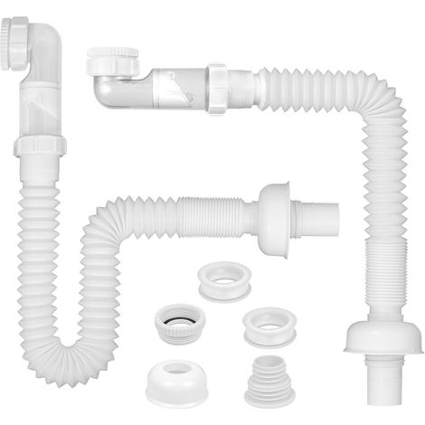 Siphon Lavabo 40mm Evacuation Evier, Lot de 2 Syphon Lavabo Salle de Bain
