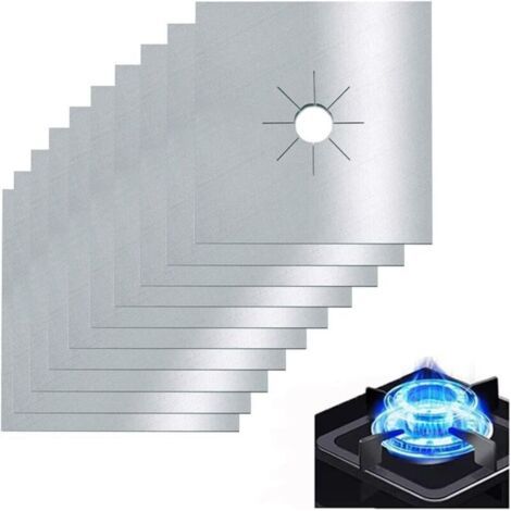 10 Pièces Protection Plaque Cuisson Gaz Réutilisable Couvre, à Anti Chaleur Tapis Cuisinière Antifouling Nettoyer Housse, Po (1/4)