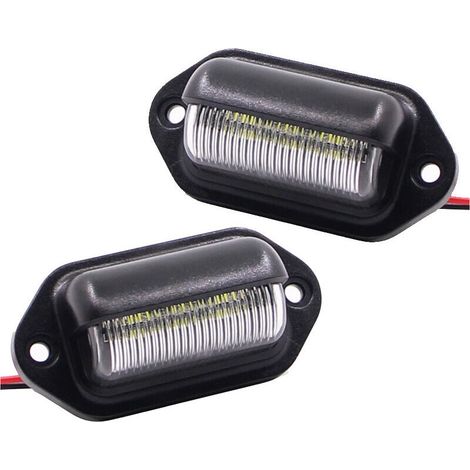 SABIR Lot de 2 feux de plaque d'immatriculation LED étanche 6 LED feu arrière pour 12 V/24 V camion fourgon remorque voiture caravane-663325MM (1/5)