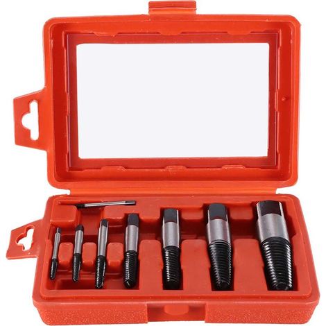Ensemble d'extracteur de goujons de boulons durables, outil à vis de 8 pcs, résistance à la rouille Rivale de dureté pour l'écrou de boulons endommagés cassés (1/5)