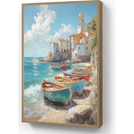 APLIQUE DE PARED Barcos - Rocas - Mar - Sol 70x100 cm (1/5)