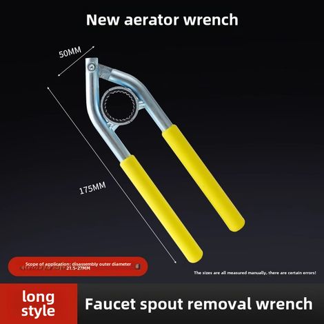 Clé de desserrage pour aérateur de robinet, outil spécial pour le démontage du filtre du bec de robinet de cuisine (clé de démontage de la buse de sortie de robinet [longue]) (1/5)