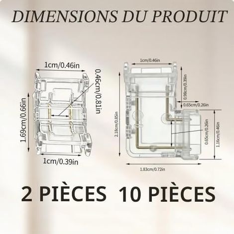 10mm 2-Pin LED Strip Connector Kit for COB SMD LED Strips, Includes L-Shaped Angle Connectors and Transparent Terminal Connectors (1/4)