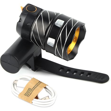 Faro anteriore per bicicletta impermeabile e ricaricabile tramite USB, da fissare al manubrio. Luce di sicurezza per bicicletta.