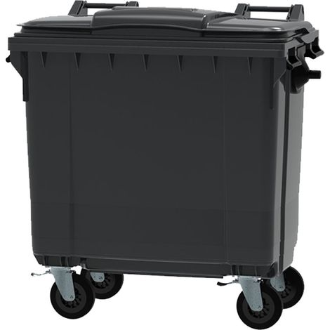 Conteneur poubelle 770L pour déchets – 4 roues Ø 200mm avec frein – PEHD stabilisé UV – Couvercle plat sans entretien – Fabriqué en France – ESE