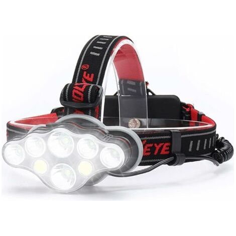 Lampe frontale Rechargeable Puissante, 18000 Lumen 8 Modes Lampe Frontale LED Lampe Frontale Puissante Lampe de Mains-libres pour le Camping, Lampe Frontale Running IPX5 Enfant Lecture (1/5)