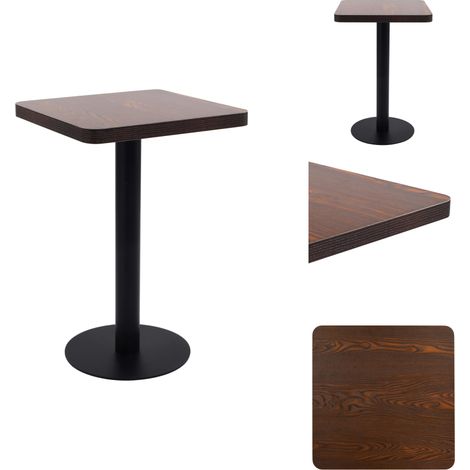 Bistrotisch Dunkelbraun 50x50 cm MDF - Esstisch - Bistrotisch - Wohnzimmertisch - Kleiner Tisch - Holztisch (1/5)